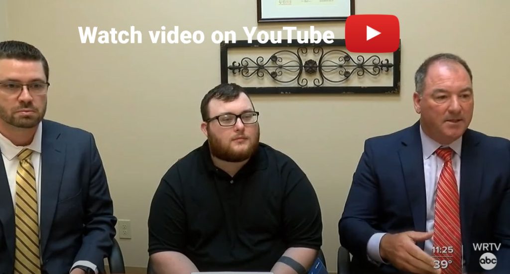 Still from a WRTV television news interview; watch the video on YouTube.