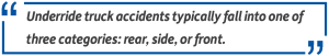 three catagories of underride