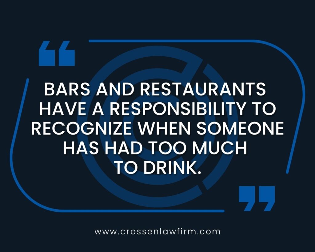 bars and restaurants' responsibility