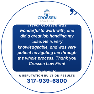 Client testimonial from Audrey H.: Trevor Crossen was wonderful to work with, and did a great job handling my case. He is very knowledgeable, and was very patient navigating me through the whole process. Thank you Crossen Law Firm!