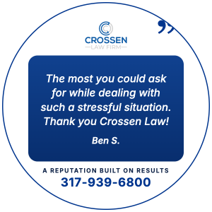 Client testimonial from Ben S.: The most you could ask for while dealing with such a stressful situation. Thank you Crossen Law!